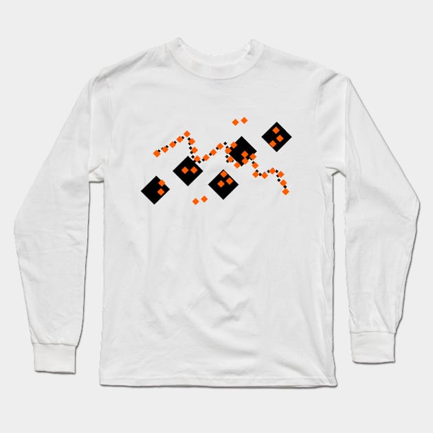 Black and Orange Long Sleeve T-Shirt by igmonius